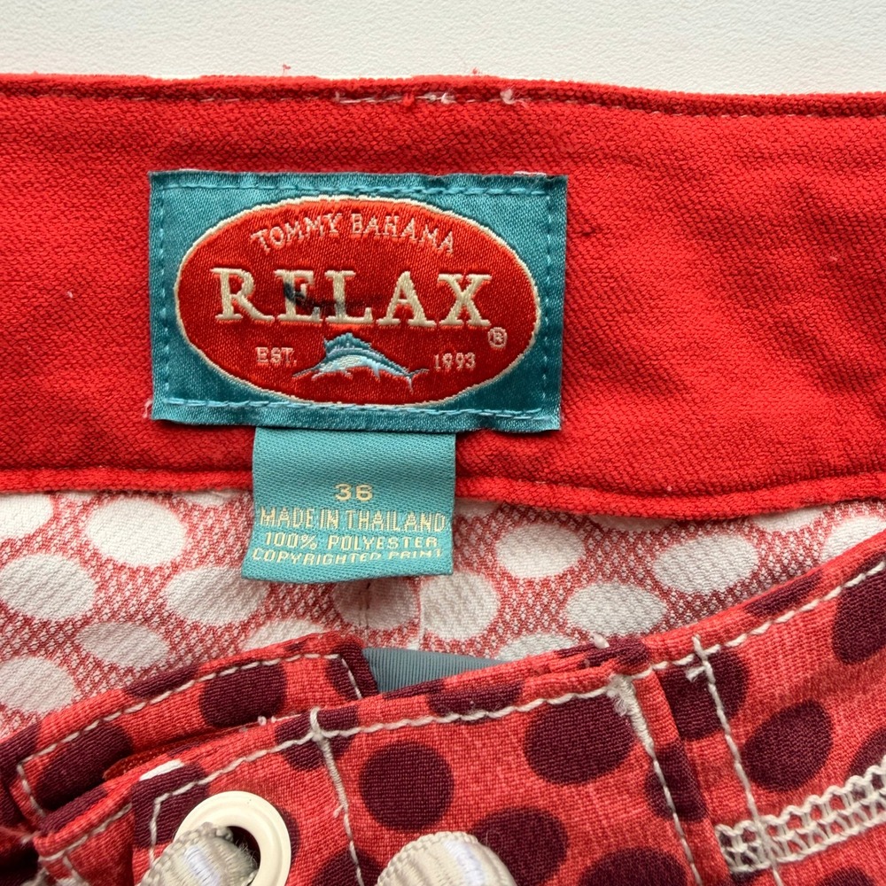 Tommy Bahama Mens Geometric Dot Board Shorts 36 Red orange Vacation Summer - Picture 12 of 15